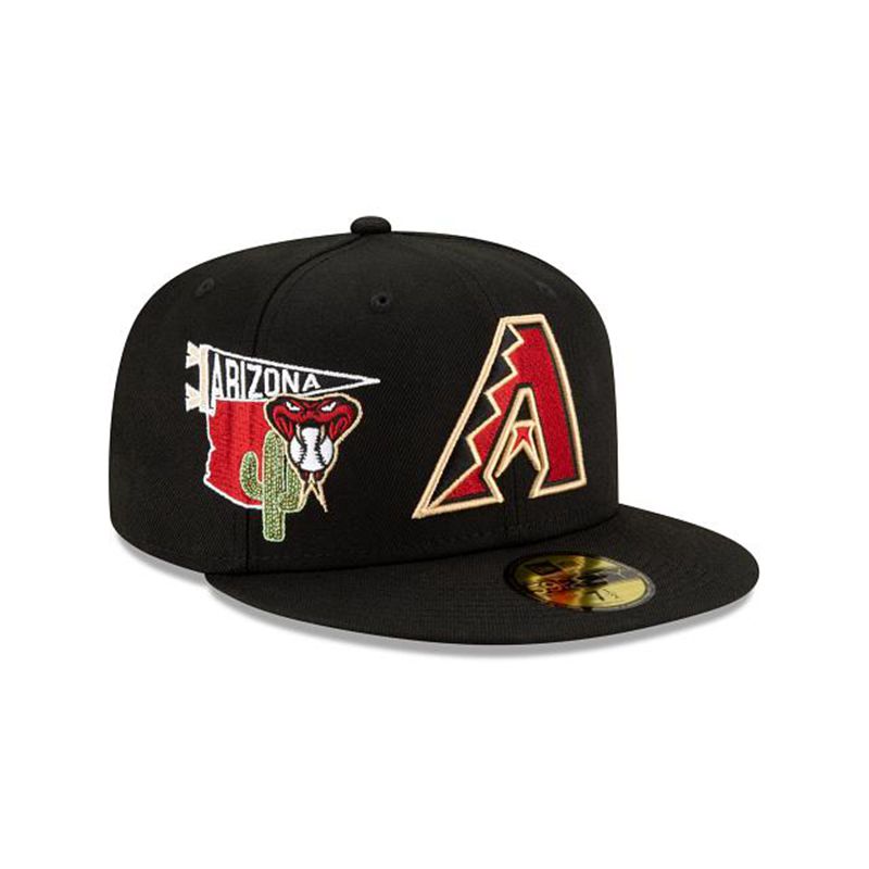 MLB Arizona Diamondbacks City Patch 59Fifty Fitted (HHI6982) - Black New Era Caps